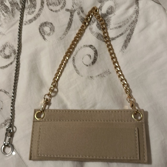 NWOT Chain and clear Plastic Insert shiny silver tone adjustable for long Wallet - Picture 9 of 13